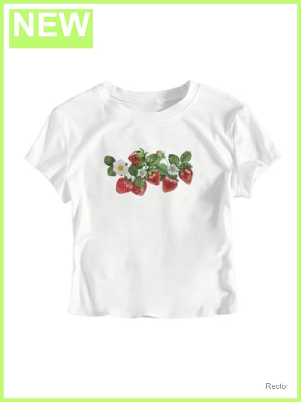 Verdusa Strawberry Graphic Crop Top Y2K Short Sleeve Fitted Tee
